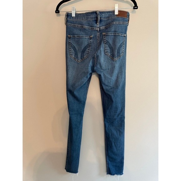 Hollister High Rise Super Skinny Jeans Distressed Medium Wash Women Sz 1R - Picture 2 of 3